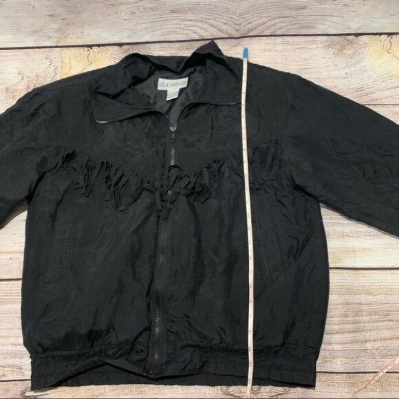 Vintage Silk House Black Fringe Jacket - Picture 8 of 14